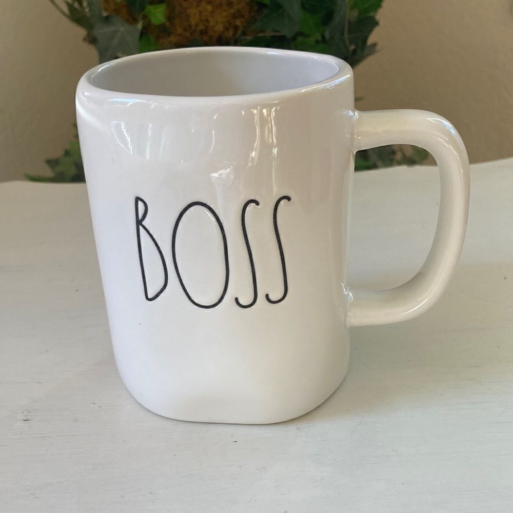 Rae Dunn By Magenta BOSS Coffee Mug EUC